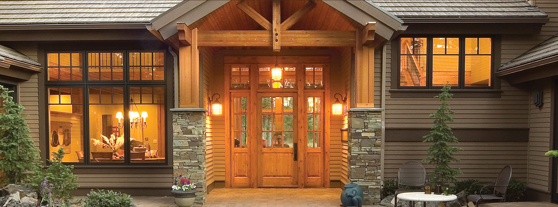 custom wood door entrance