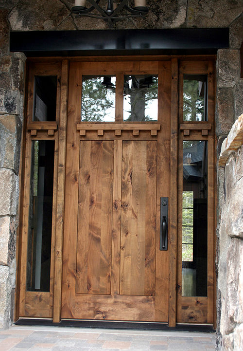 rustic wood front doors